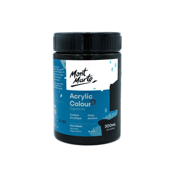 Mont Marte Acrylic Colour Paint 300ml Mars Black