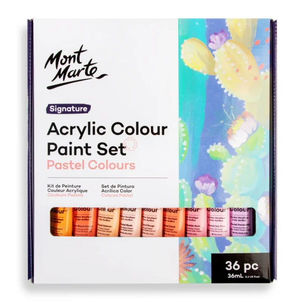 Mont Marte Acrylic Colour Paint Set 36pc x 36ml