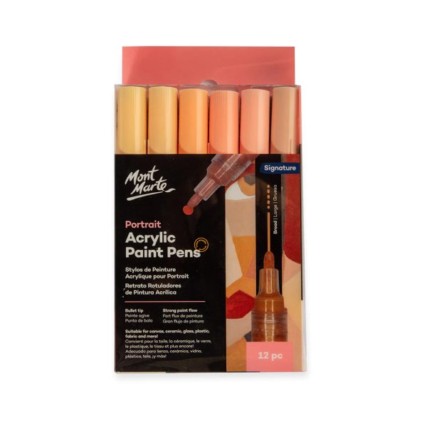Mont Marte Portrait Acrylic Paint Pens Broad  12pc