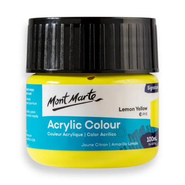 Mont Marte Acrylic Colour Paint 100ml Lemon Yellow