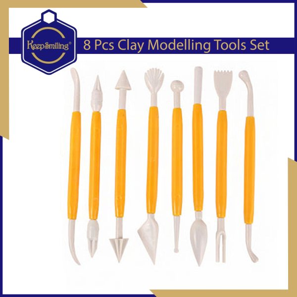 Keep Smiling Yellow Clay Tools Set 8pcs