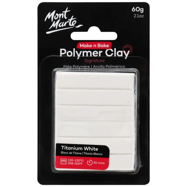 Mont Marte Make n Bake Polymer Clay 60g Titanium White