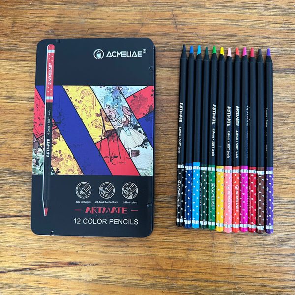 Acmeliae Artmate 12 Color Pencils Tin Box