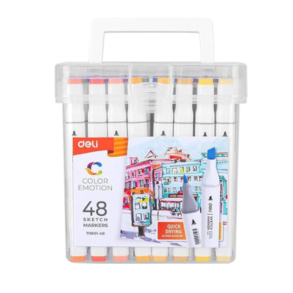 Deli Dual Tip Art Markers 48pc