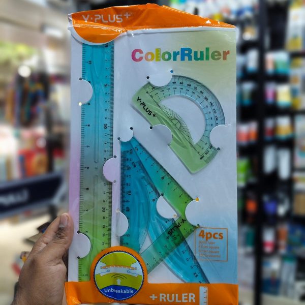 Y-PLUS Color Ruler Geometric Ruler Set 4Pcs 30cm