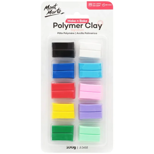 Mont Marte Make n Bake Polymer Clay 100g 10pc